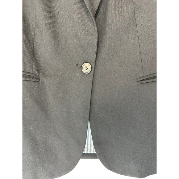 J.Crew Black Preppy Academia Wool Flannel Parke Blazer Size 2 Style J5627 - Picture 6 of 14